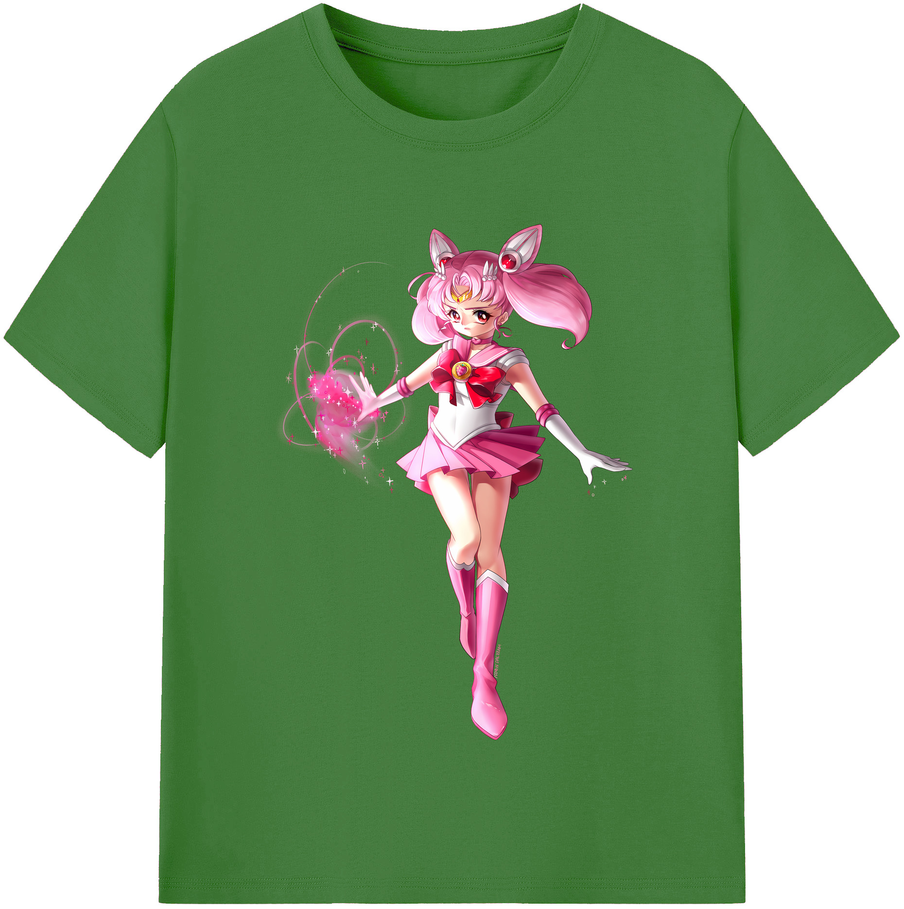 （画像用） 美少女戦士セーラームーン ちびうさ Sailor Moon Chibiusa Tsukino Usagi Small Lady Serenity レディースカジュアルプリントTシャツ（綿100％）